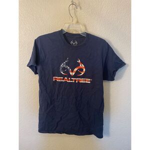 Realtree‎ Xtra Blue Short Sleeve Shirt USA Flag Men's Medium